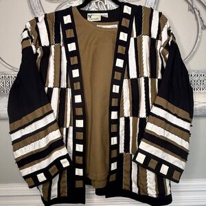 Vintage‎ 1990's Yak Magik Cotton Patchwork Cardigan and Top Set Size Medium GUC